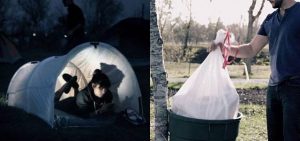 Gladtent Telt som skraldepose