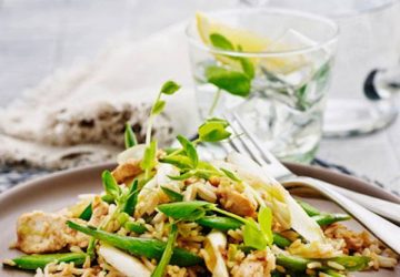 Asiatisk kylling med brune ris