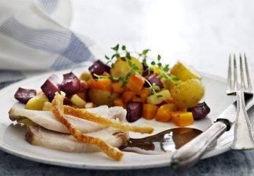 Ribbenssteg med grøntsager