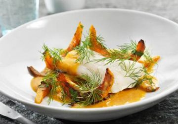 Hummersuppe og ovnbagt torsk med hokkaidogræskar