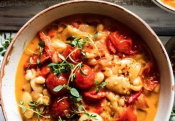 Gryderet med hvide bønner, Kokos og ristede peberfrugter (Vegan & Glutenfri)