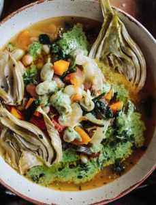 Grøntsagsgryde med pesto & bagt fennikel