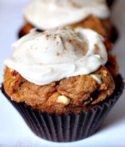 Græskarmuffins med frosting af Peanut butter (vegansk og glutenfri)